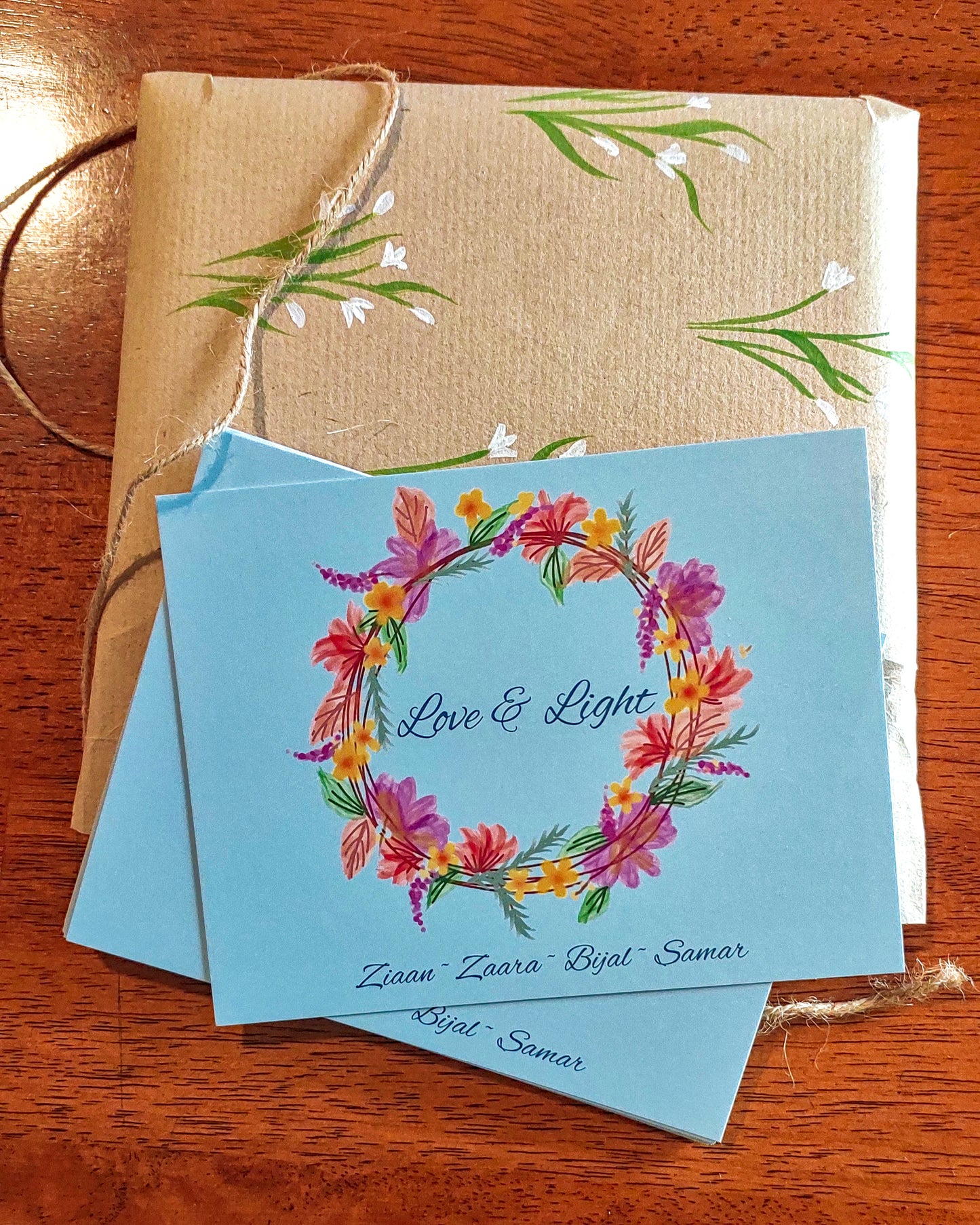 Flower Wreath (Pack of 20 cards+envelopes)