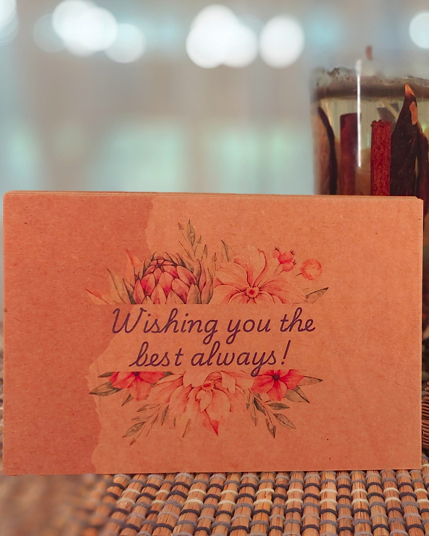 Table Arrangement - Brown (Pack of 20 cards+envelopes)