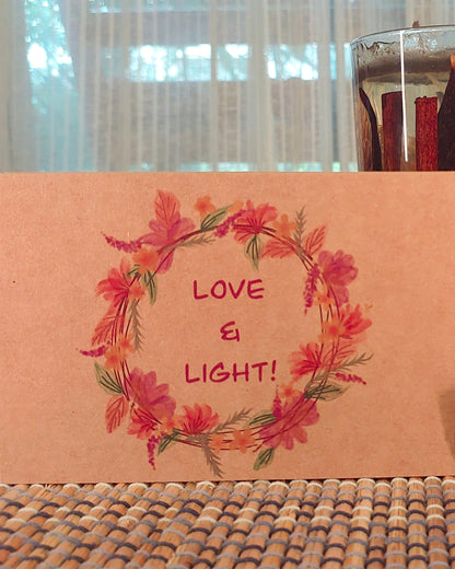 Flower Wreath - Brown (Pack of 20 cards+envelopes)