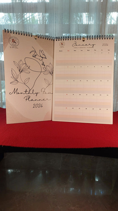 2026 Monthly Planner for Family
