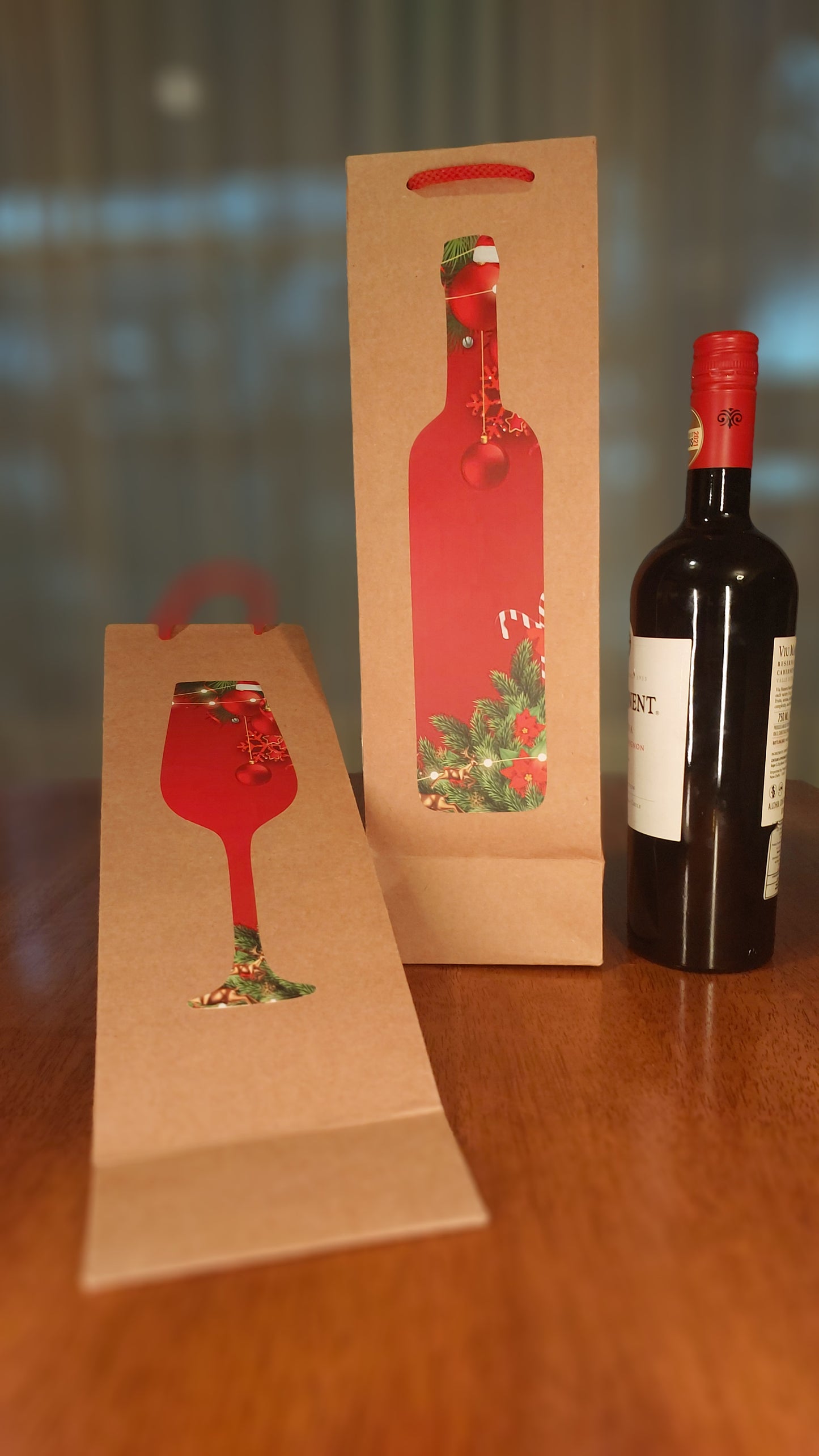 Wine Bag - Red Bauble